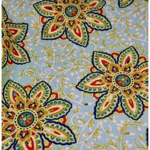 FIESTA Tablecloth umbrella hole Zipper Ocala Turquoise 59 x 82 Floral Print BOHO
